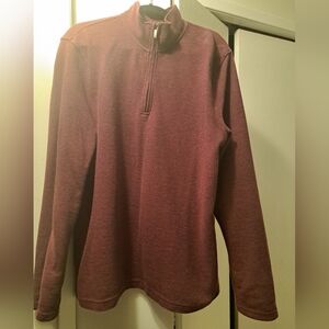 Men  Burgundy Quarter-Zip Sweater